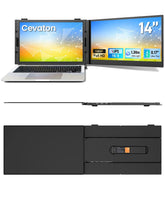Cevaton S8 Portable Dual Monitor | 14" Dual Screen Laptop Extender, Plug & Play - Cevaton