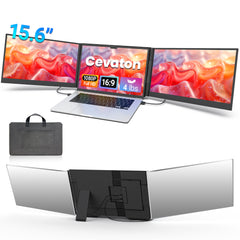 Cevaton P7 Triple Screen Laptop Extender | Dual 15.6" FHD Displays, Aluminum Body