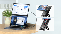 Cevaton N2 Portable Monitor for Laptop | 16” FHD IPS Screen with Integrated Stand for Enhanced Productivity