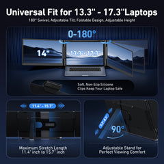 Cevaton S10 Pro 14" Dual Screen Extender | Triple Monitor Setup at Just 3.0 lbs