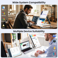 Cevaton S6 Portable Screen Extender | Modular Magnetic Tri - Screen Setup for Laptops - Cevaton