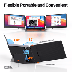 Cevaton S3 Portable Extra Monitor for Laptops | 14” FHD 180° Rotating Screen, Lightweight & Travel - Ready - Cevaton