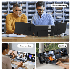 Cevaton S3 Portable Extra Monitor for Laptops | 14” FHD 180° Rotating Screen, Lightweight & Travel - Ready - Cevaton