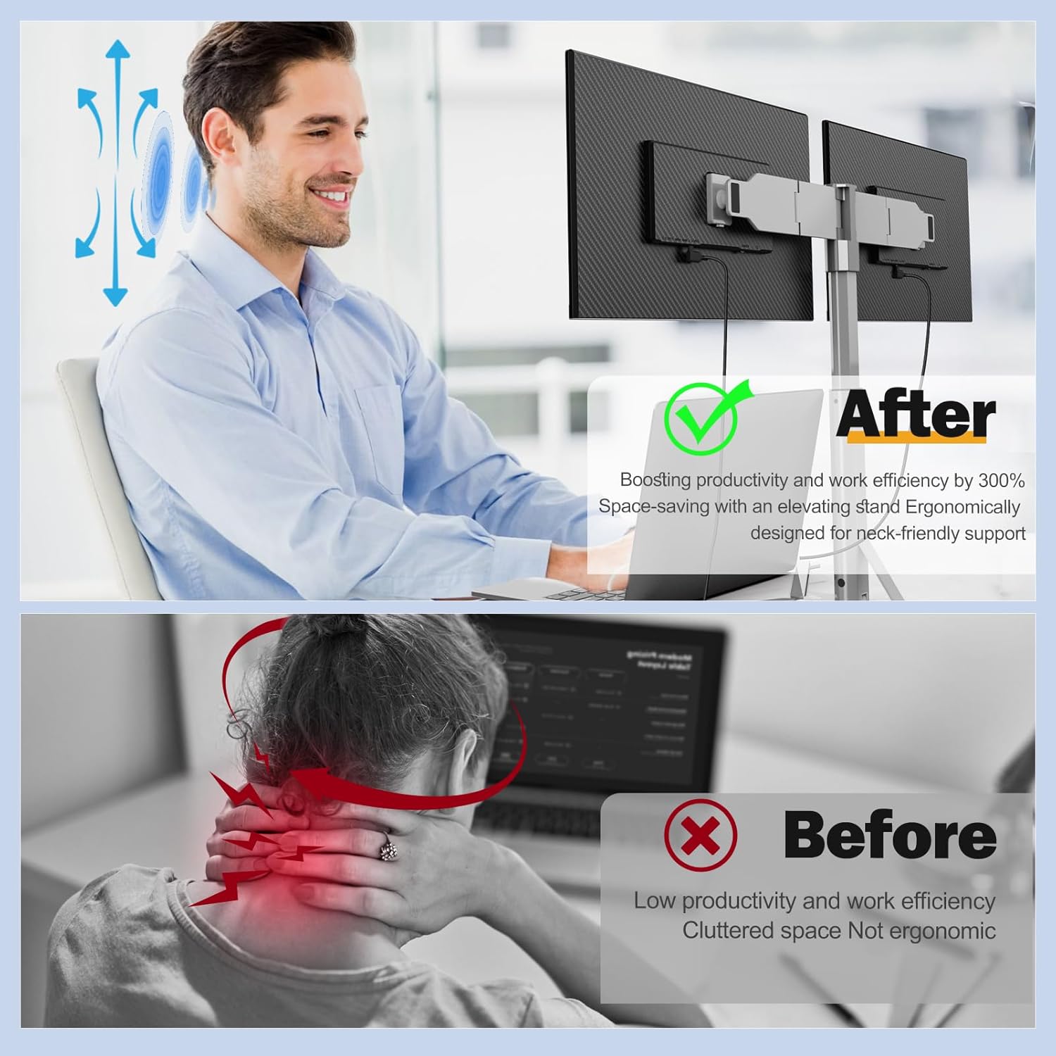 Cevaton Z2 Screen Extender for Laptop | 15.6” FHD Triple Monitor, 360° Rotation & Portable Design - Cevaton
