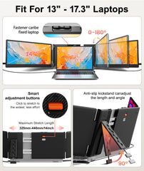 T2 PRO Laptop Monitor Extender | 14” Portable Dual Screen for 17-Inch Laptops
