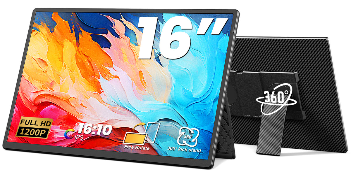 Cevaton N3 Lightweight Portable Monitor – 16" USB-C Display for Travel & Work