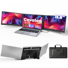 Cevaton P7 PRO Dual Laptop Monitor | Two 15.6" FHD HDR Screens, One-Cable Setup