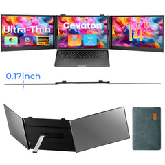 Cevaton S8 PRO Dual Screen Extender | Dual 14" FHD at 2.26 lbs — Half the Weight
