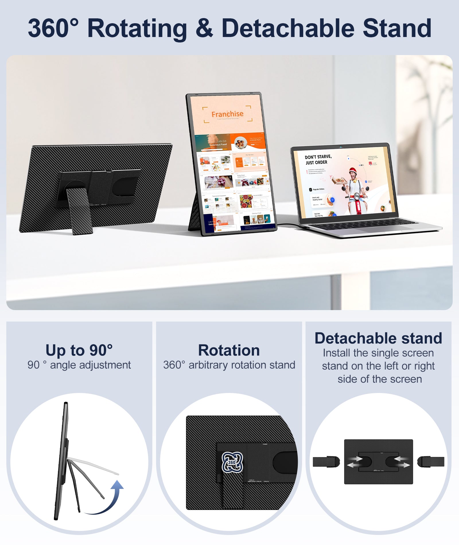 Cevaton N3 Lightweight Portable Monitor – 16" USB-C Display for Travel & Work