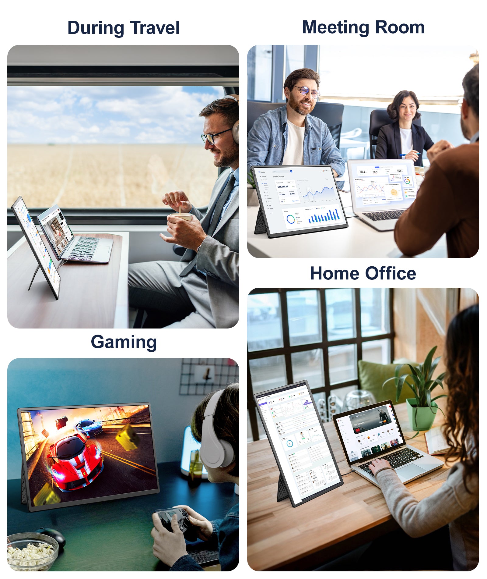 Cevaton N3 Lightweight Portable Monitor – 16" USB-C Display for Travel & Work