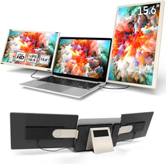 S6 Triple Laptop Screen Extender  | 360° Rotatable FHD Display with DIY Setup