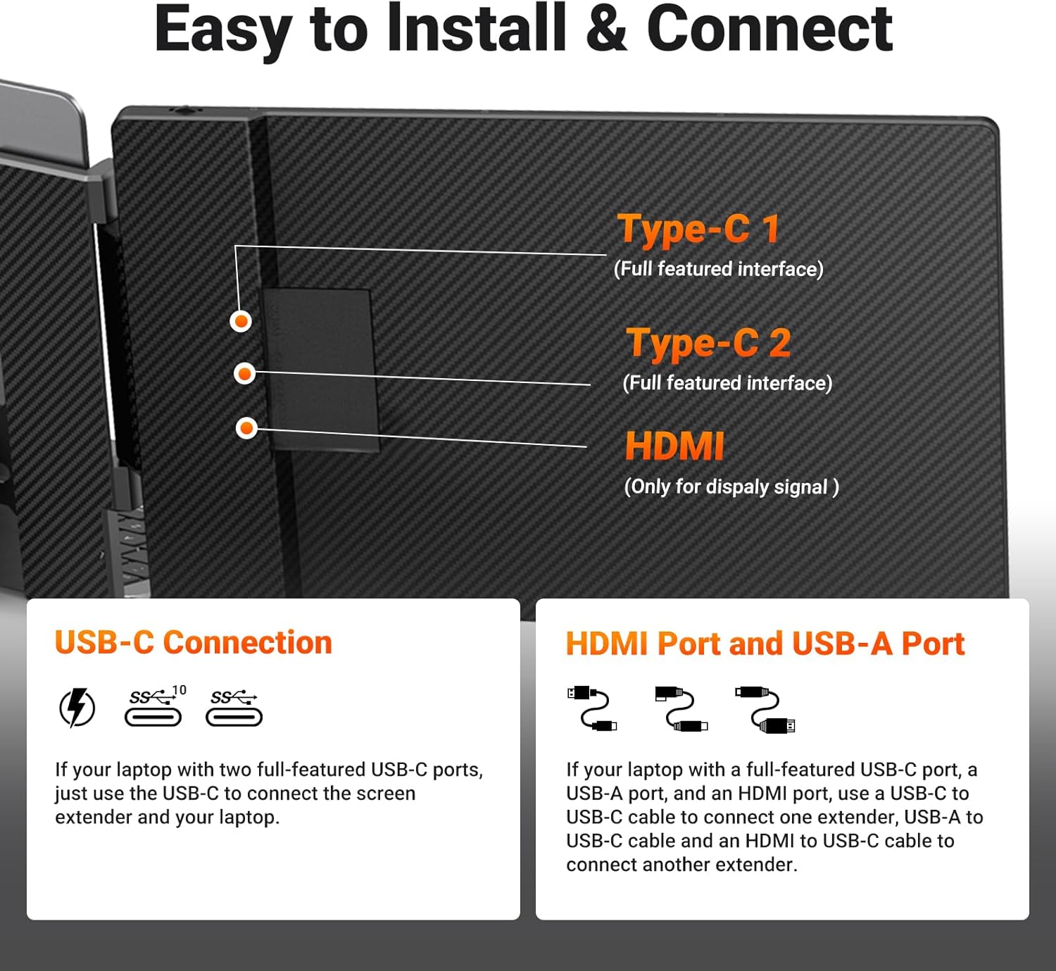 S3 Triple Laptop Screen Extender  | 180° Rotatable FHD Display for Productivity