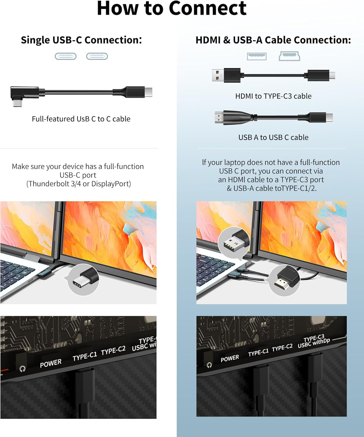 P5 Dual Laptop Screen Extender | Frameless FHD Display with RGB & Detachable Stand